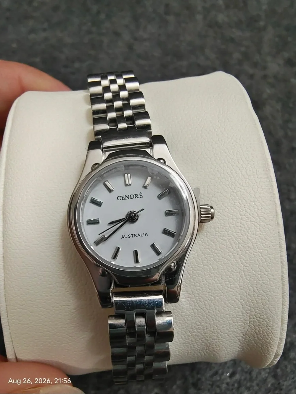 NWOB Cendre Australia Women's Silver Bracelet Watch - White Dial